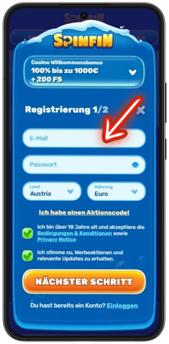 Registrierung für Sweet Bonanza 1000 Casino